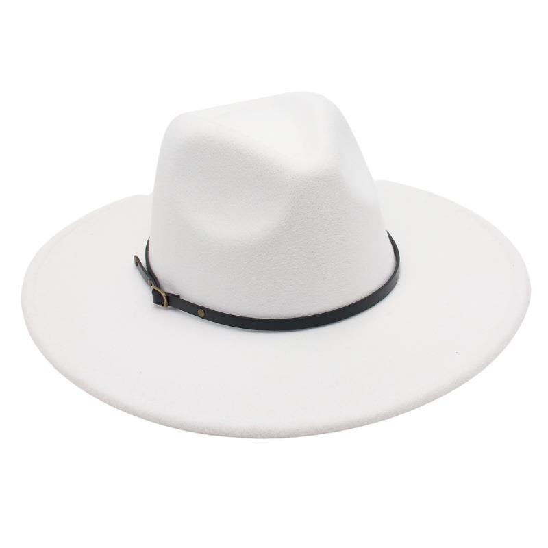 Belt Buckle Top Hat Jazz Hat Men'S And Women'S Felt Hat Woolen Hat Wool Versatile Street Shot