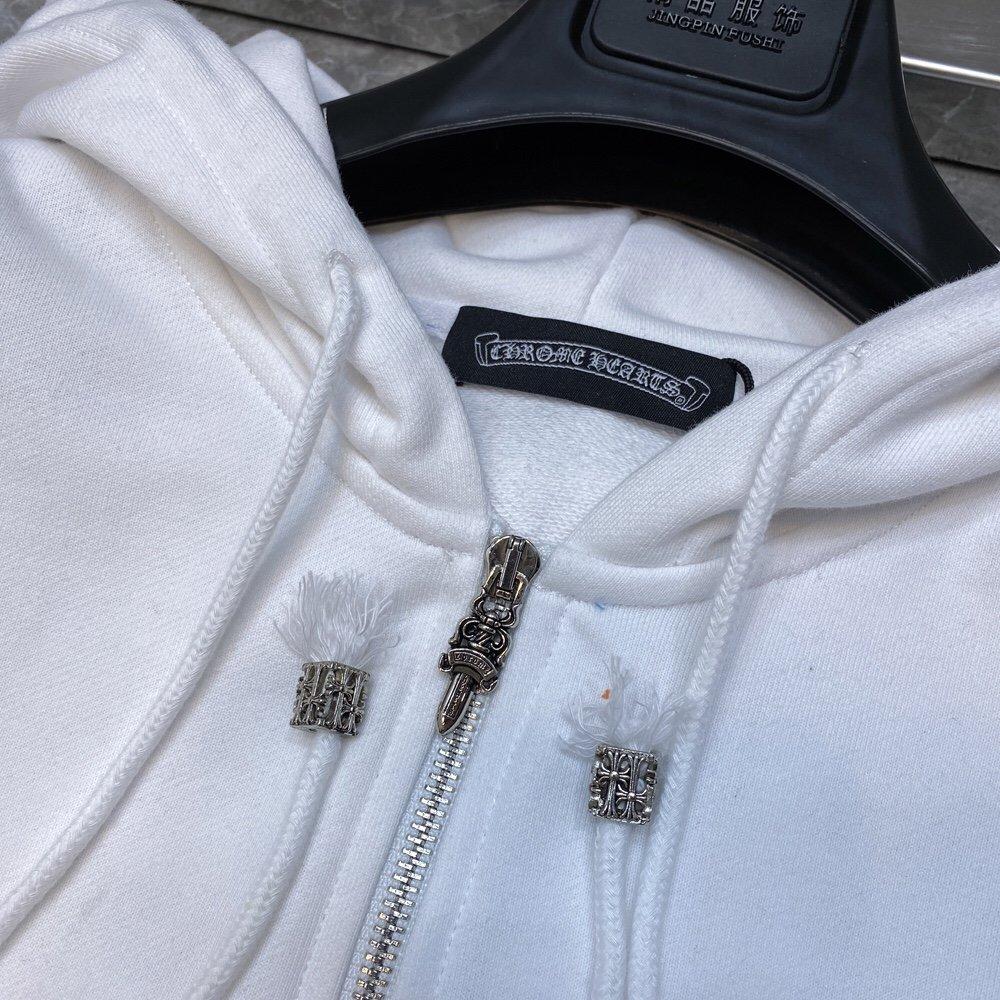 8149 CHROME HEARTS 2025 New Spring and Autumn Plus-size Thin Style Classic Style Logo Zipper Hooded Sweatshirt for Couples