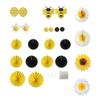 14Pieces Biodegradable Sunflower Bees Paper Fan Decorations Functional Party Backdrops for Indoor Outdoors Use