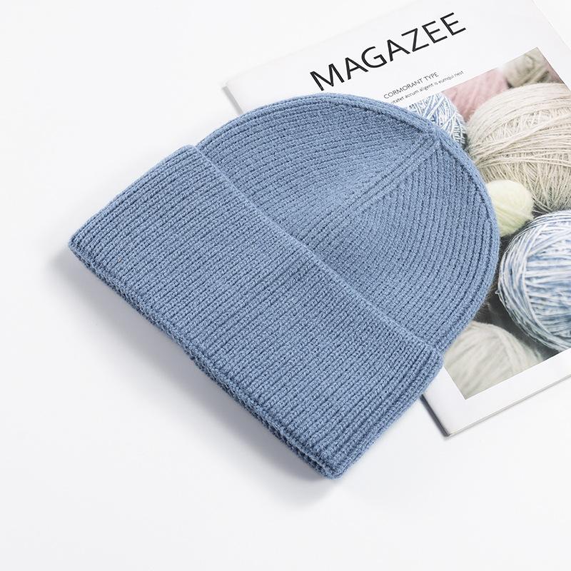 OEM Brand High Quality Winter Cuffed Wool Embroidery Patch Designer Knitted Custom Beanie Embroidery with Custom logo небесно-голубой
