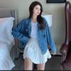 Korean Style Embroidered Loose Denim Jacket for Autumn/Winter