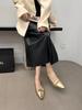 Fashion Pointed Toe Women Loafers 2024 New Arrivals Summer Dress Shoes Woman Low Heeled Black Beige Gold Silver Fashion Party Pumps Shoe