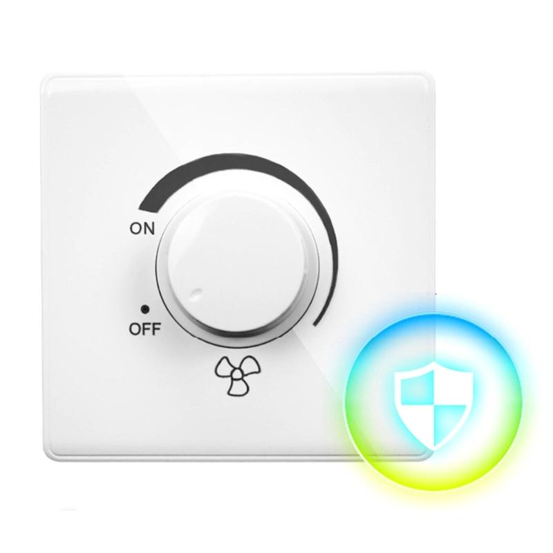 Type 86 Surfaces Mount Fan Controller Ceiling Fan Speed Control Stepless Adjustment Easy Installation for Hotel Home