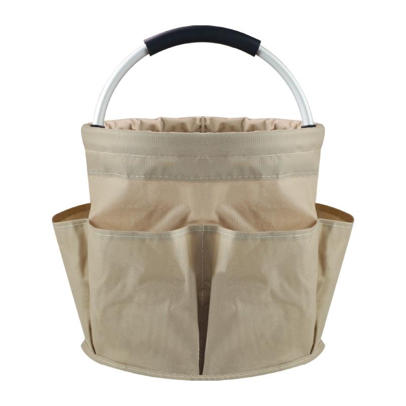 17L Portable Garden Tool Storage Basket Large Capacity Multiple Pocket Folding Basket Outdoor Picnic Hand Basket Beach Bag