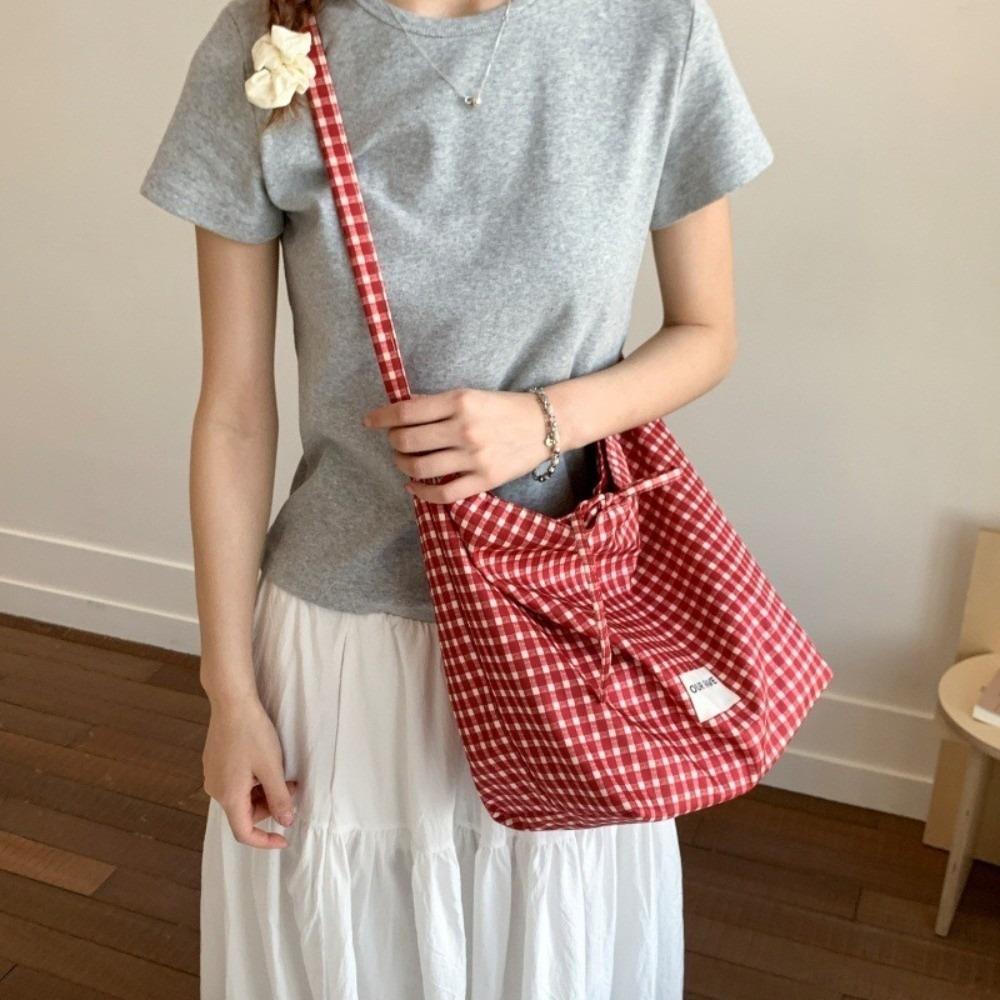 

Корейская сумка-леопард через плечо, большая вместимость, сумка подмышку, повседневные клетчатые сумки-кроссбоди, сумки Red