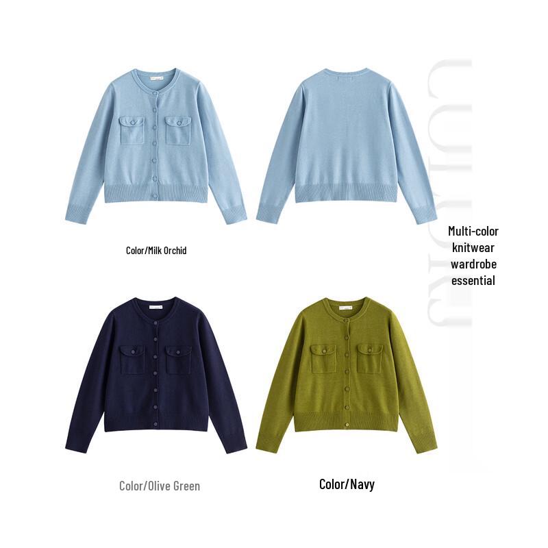 Women's Solid Long Sleeve Button-Front Knit Cardigan