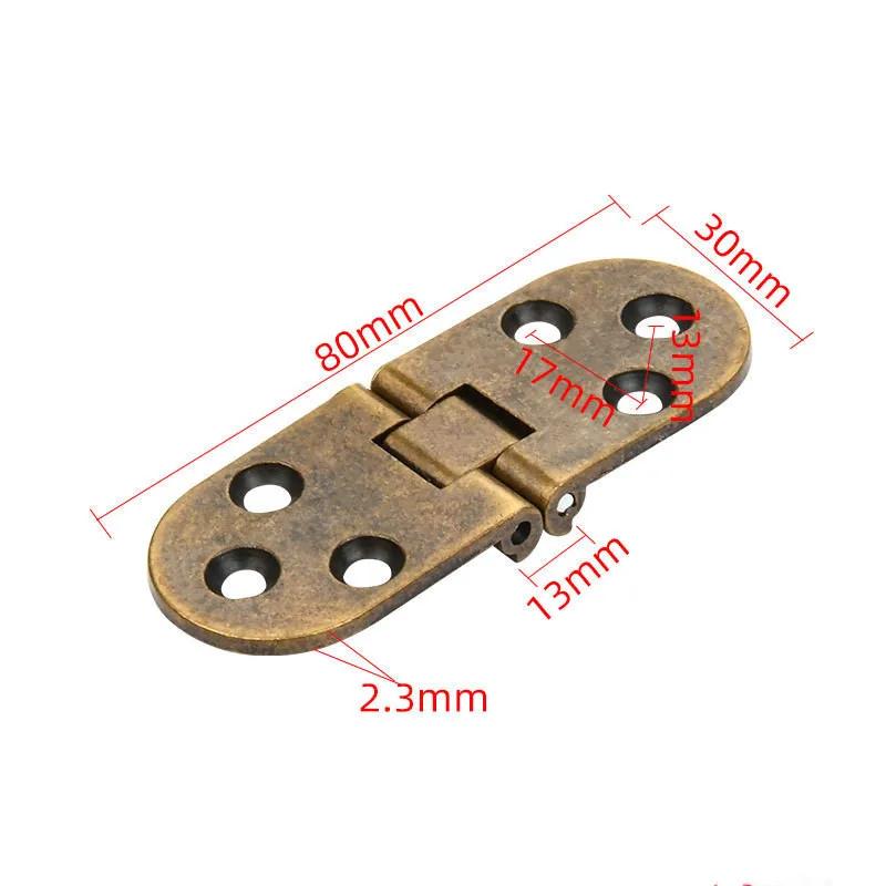 

4pcs/set Folding Desktop Accessory For Sewing Machine Hardware Flap Hinge Zinc Alloy 80x30mm Drawer Door Cupboard Window Cabinet бронзовий