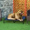 Raised Dog Bed Cat Elevated Lifted Puppy Pet Elevated Cot Portable Camping Basket – Blue (Large)