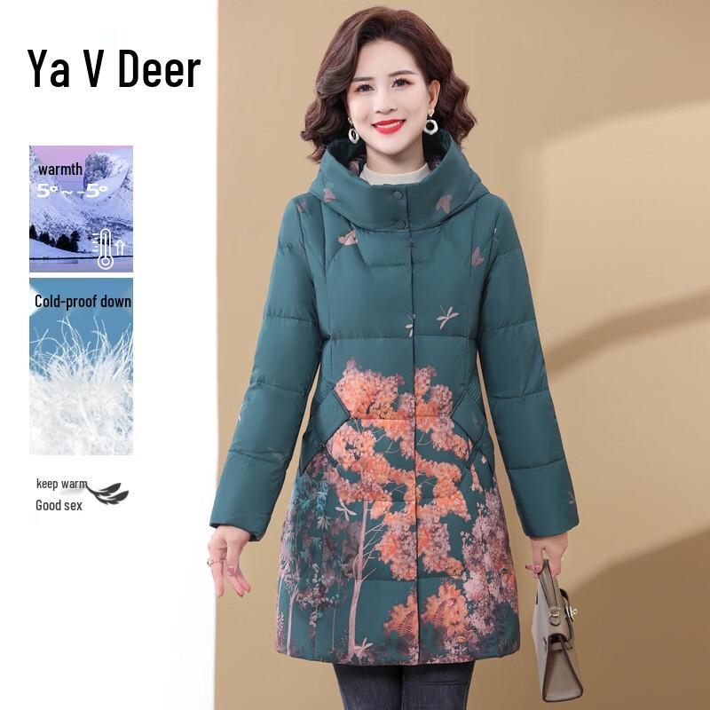 

Yalu Women s Mid-Length Hooded Down Jacket XL