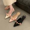 Summer New French Style Flower Shoes with High Heels and Exquisite Sandals for Women