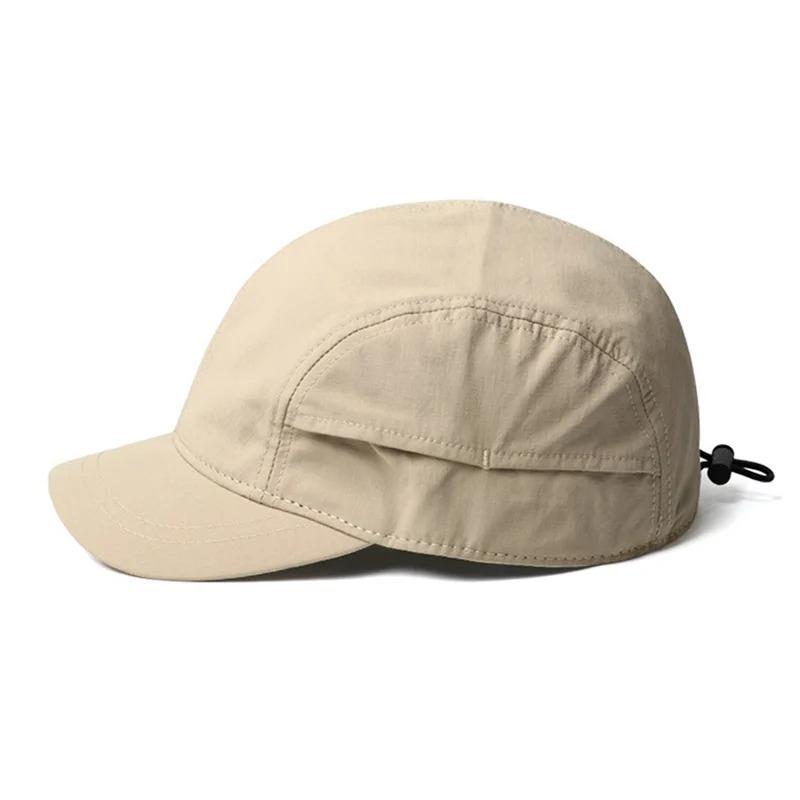 2026 Short-brimmed solid color baseball cap Lightweight Quick-Dry Polyester Adjustable Buckle Closure Sun Protection Breathable