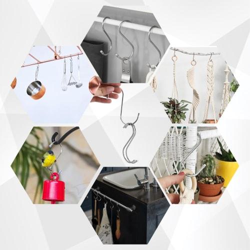 Yanuki Large S-Hooks (Pack of 50) Stainless Steel 12cm S-Hooks with Vinyl Covers, 23.5 lbs (11 kg) Weight Capacity, Rust-Resistant, Scratch-Resistant,