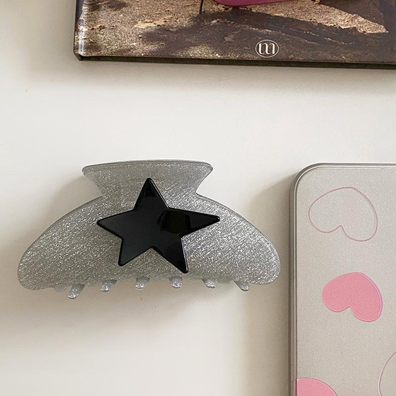 1pc Five pointed star high ponytail hair clip, small shark clip, high appearance hair accessory, summer