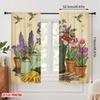 2 Stück 2D Flachdruck Vorhang Vögel Blumen Stiefel Garten Polyester Ohne Strom Geburtstagsfeier für Feiertag Familie