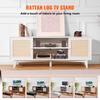 Rattan-TV-Ständer 191cm Fernseher Boho-TV-Schrank Weiß Fernsehschrank