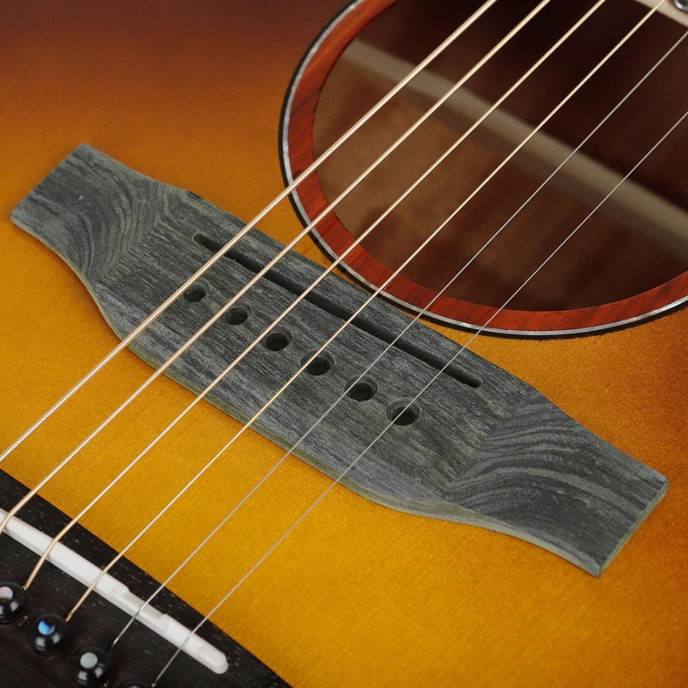 Guitar Saddle Thru Guitar Bridge for Acoustic Guitar Rosewood Folk Guitar Dismounted 6-Hole Bridge Guitar Accessories Parts