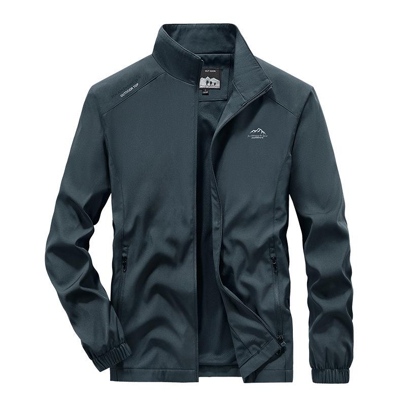 Autumn Men's Outdoor Casual Jacket Large Size Quick-Drying Sports Jacket Thin Elastic Fabric Jacket