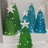 Seaglass Christmas Tree Decoration Blue Green Sea Glass Starfish Shell Ocean-themed Xmas Tree Figurine Holiday Resin Tree Desktop Ornament