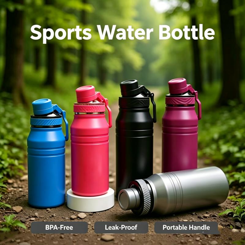 1PCS Outdoor Camping Sports Insulated Bottle 600ML Large Capacity Stainless Steel Direct Drinking Cycling Water Bottle Portable