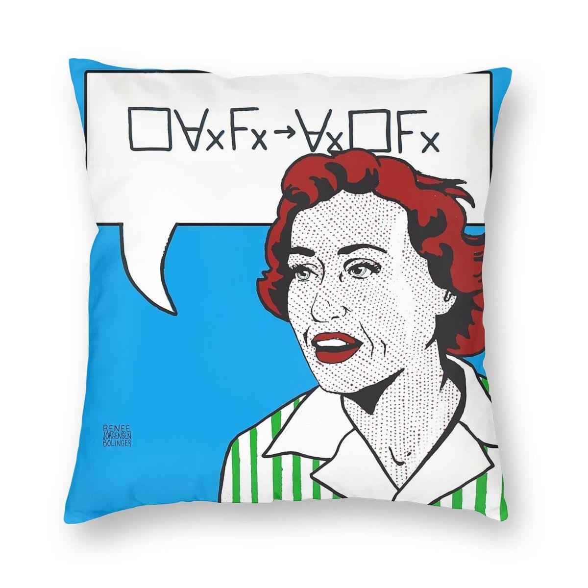 Ruth Barcan Marcus Converse Barcan Square Pillowcase Polyester Linen Velvet Printed Zip Throw Pillow Case Sofa Cushion Case 30x30cm 12x12in