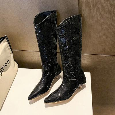 Fashion  New Popular Korean Version Pointed Thin High Heels Solid Color Long Tube Casual Fashion Versatile Women's Boots