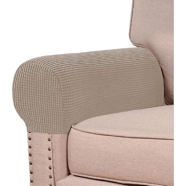 Stretch Armrest Covers (Set of 2) – Anti-Slip Spandex Jacquard Furniture Protectors for Chairs, Sofas & Recliners – Washable & Durable Slipcovers