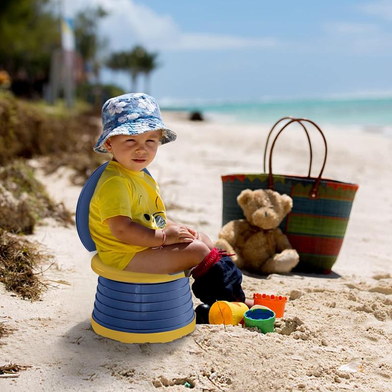 New 2-in-1 Children's Folding Toilet Portable Children's Travel Toilet Car Baby Toilet Potty Training Seat Suitable for Camping