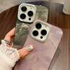 Colorful Iceberg tin foil pattern rugged phone case for iPhone 15 14 13 12 11 Pro Max diamond lens frame shockproof hard cover