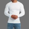 Fitness long-sleeve tight-fitting round-neck T-shirt for men, quick-dry training wear, muscle boy sports shapewear, stretchy T-shirt