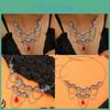 Trendy Alloy Punk Bat Necklace With Hollow Geometric Pendant Halloween Accessory