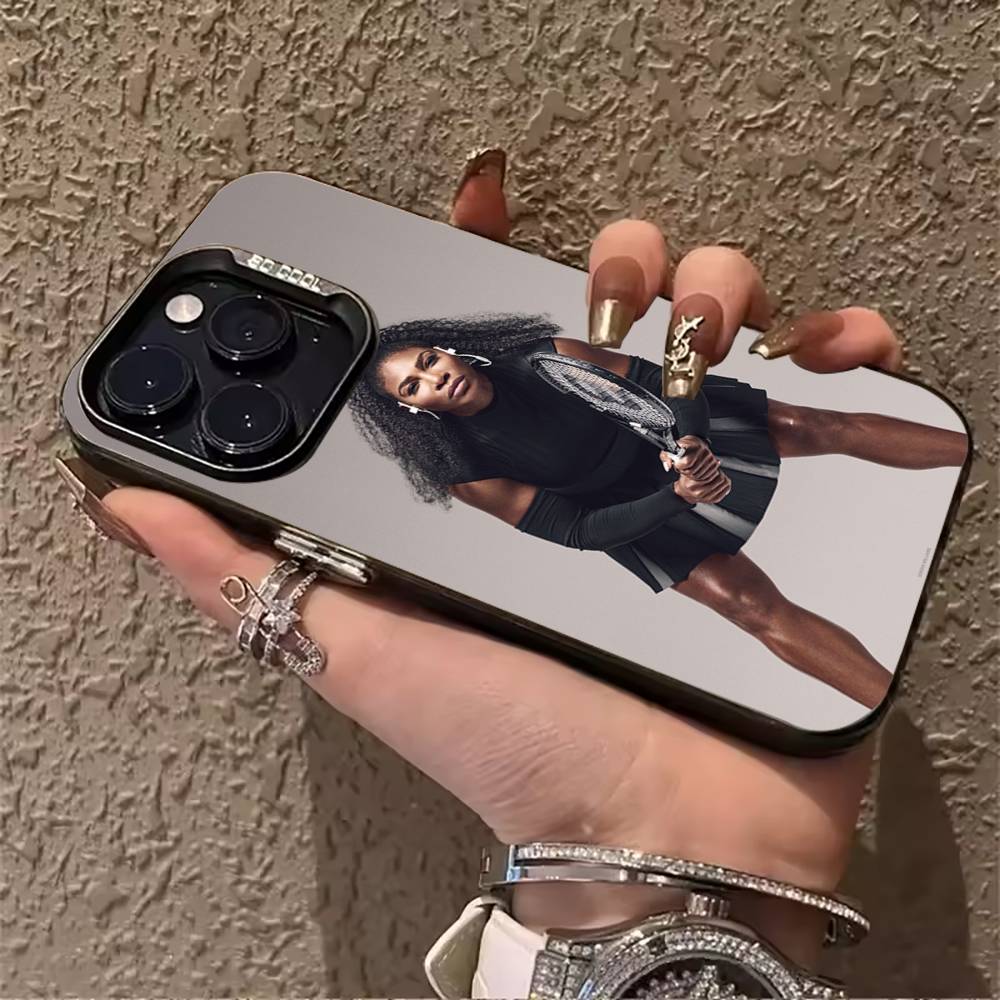 Tennis-S-Serena Williams For iPhone 17 16 15 14 13 12 11 Pro Max XS  17 Air Silicone Colored Silver Bumper Cover
