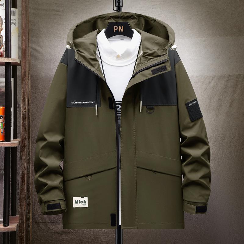 Men's Single-layer Jacket Spring and Autumn Windproof and Waterproof Fashion Trend Work Jacket Casual Sports Fashion Jacket