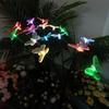 1PC 6LED Solar Butterfly Garden Stake Lights Outdoor Waterproof Solar Powered Decorative Light for Yard Patio Pathway Decoration