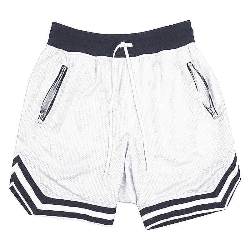Men's Cross-border Mesh Running Shorts - Breathable, Solid Color, Hip Hop Casual Sportswear for Basketball and Fitness.
