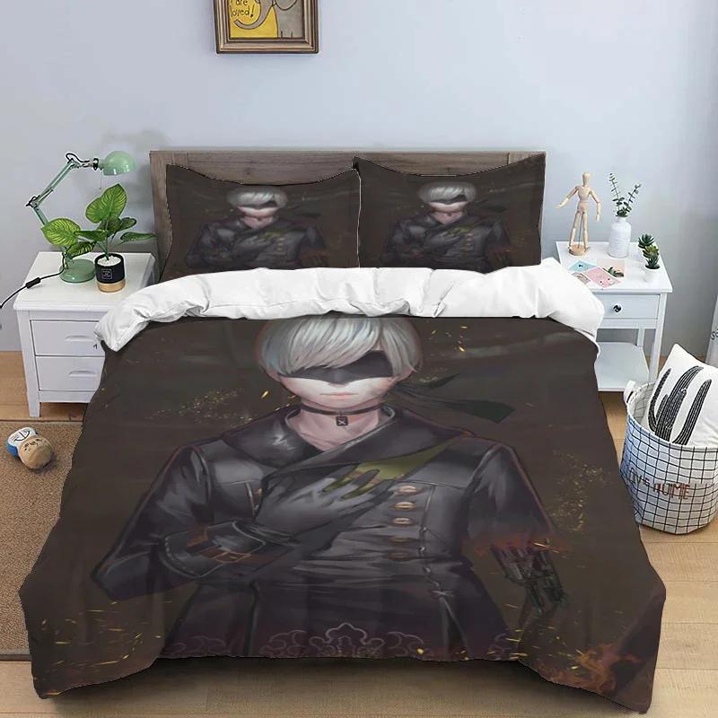 Comic Nier Art Print Three Piece Bedding Set Fashion Article Children or Adults for Beds Quilt Covers Pillowcases Bedding Set