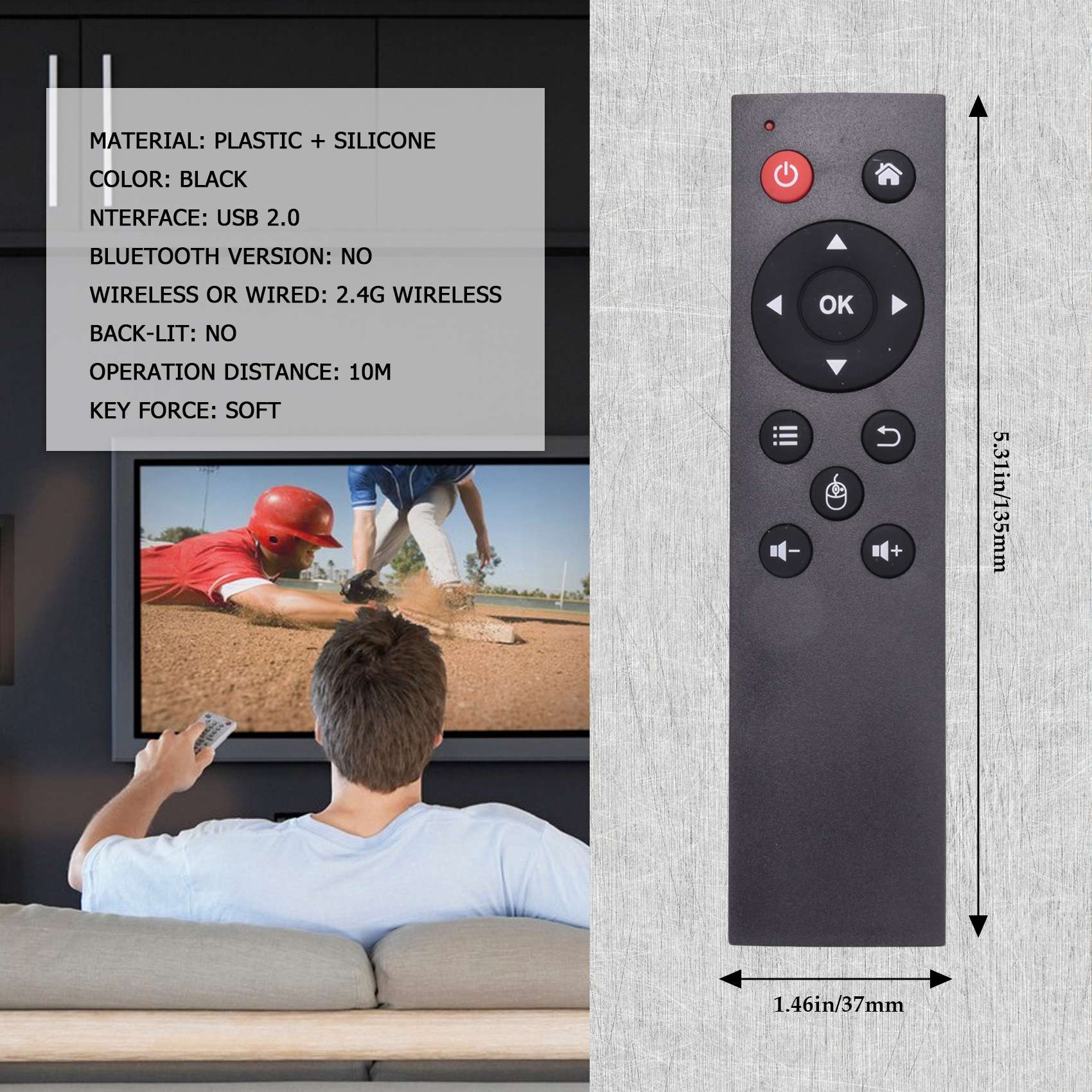 

Універсальний бездротовий пульт дистанційного керування Air Mouse 2.4G для ПК Android TV Box China Mainland