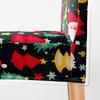 Green Chair Cover With Christmas Tree And Santa Claus Pattern