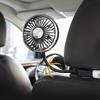 Dual Head Car Fan, Built-in Lighting, 360-degree Adjustable 3 Speed USB Seat Cooling Fan, Low Noise Truck SUV RV Accessory