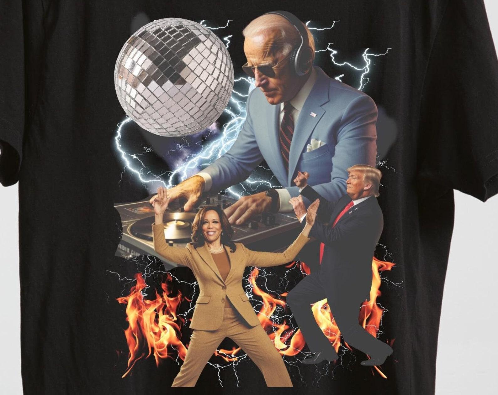 Funny Political Meme T-Shirt: Kamala, Biden, Trump 2024 S