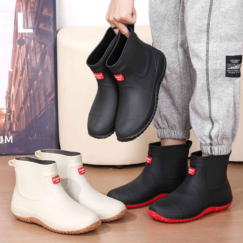 Rain Boots Men's Short-leg Low-top Waterproof and Non-slip Outdoor Fishing Shoes Lightweight Rain Boots for Men