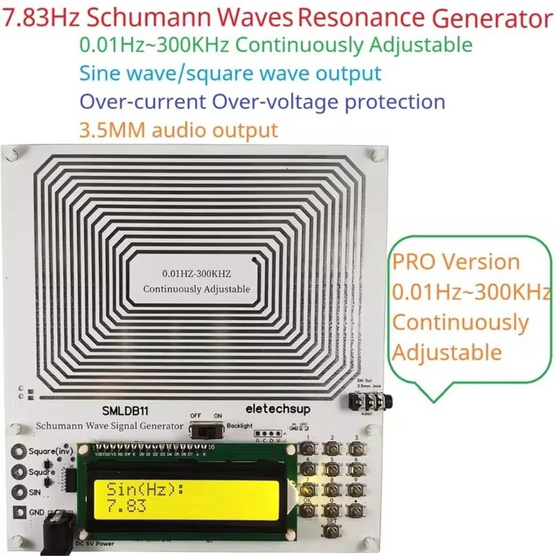 Adjustable 0.01Hz-30000Hz 7.83HZ Schumann Resonance Low Frequency Pulse Waves Generator Sound Resonator Signal Generator