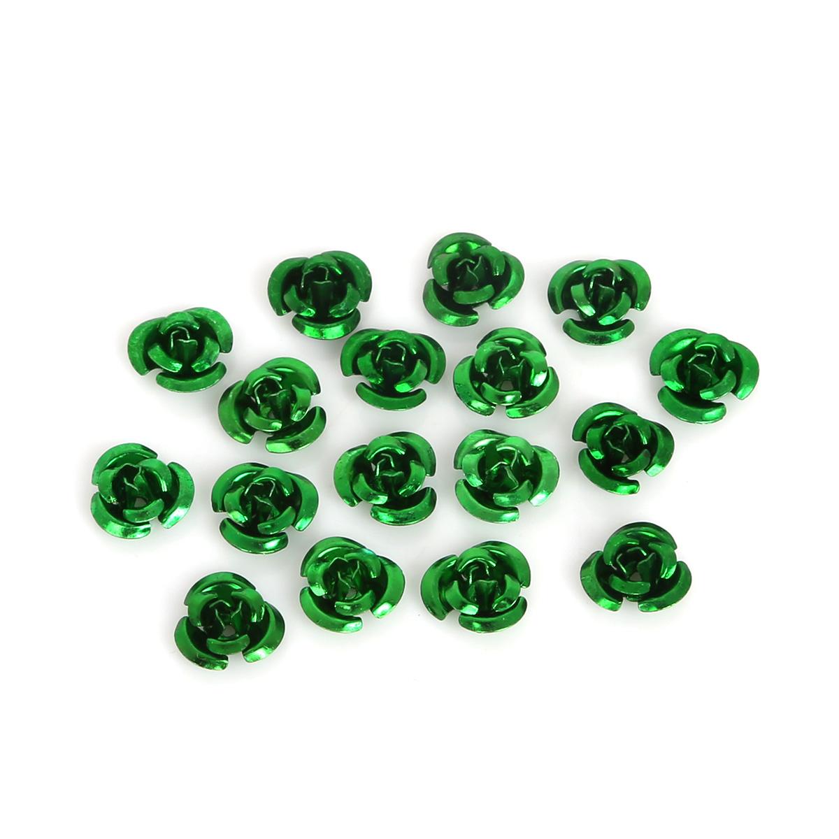 

100 шт., алюминиевые украшения в форме роз, производство, свадебная вечеринка, сделай сам, украшения, разноцветные бусины, украшение для дома 8mm зелёный