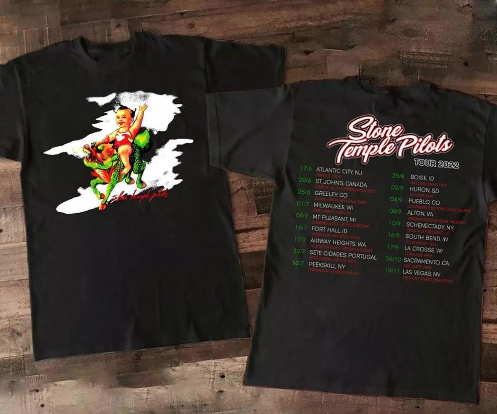 Vtg Stone Temple Pilots America Tour Cotton Unisex All Size Black Shirt BT704 XXXL