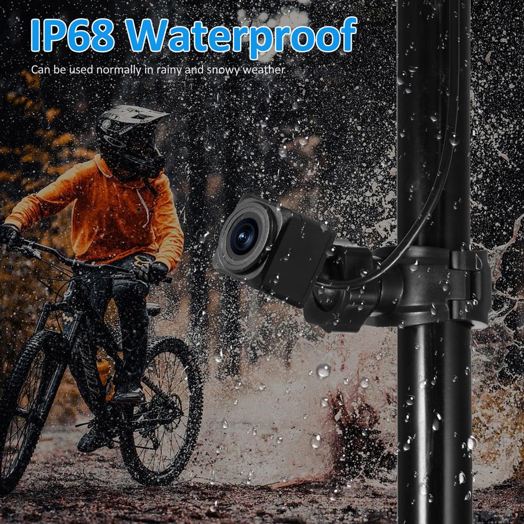 Handlebar Bike Mirror, 1080P Rechargeable Recording Bicycle Rear View Camera with 4.3 Monitor Night Vision 110