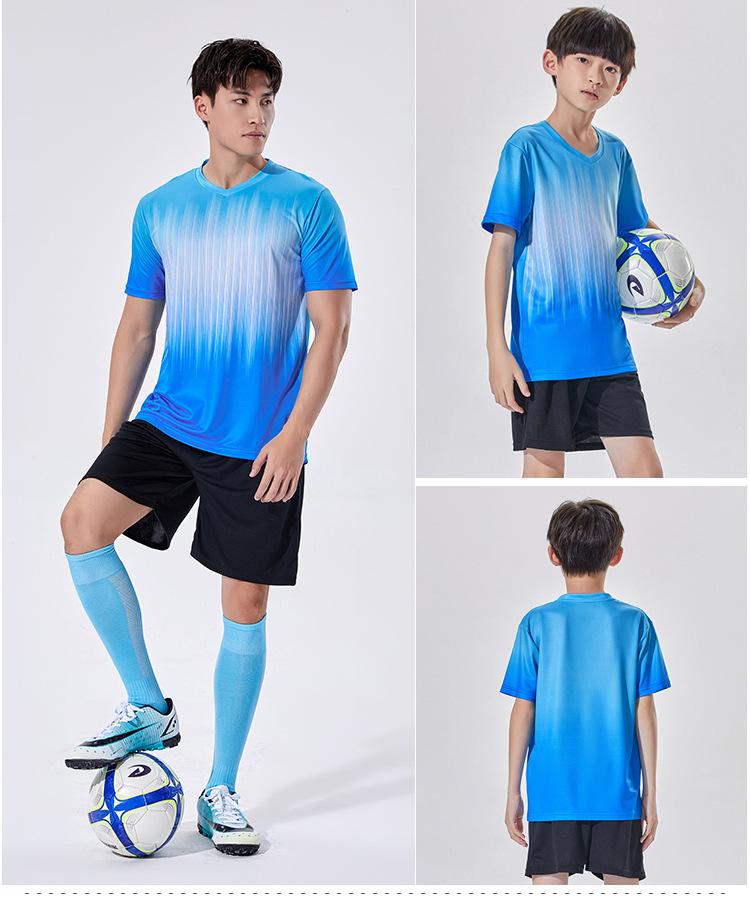Детский футбольный костюм для мальчиков и девочек, взрослых, летний, игровая, спортивная одежда, командная форма, тренировочная одежда, футболки с коротким рукавом Children 4xs озеро синий
