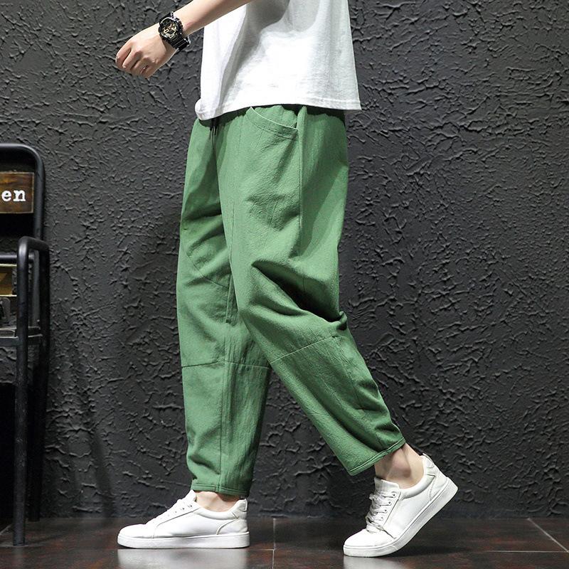 Pantaloni Casual de Vară Mărimi Mari Bărbat Pantaloni Cropped Japonezi Trendy Pantaloni Largi Bărbați 5xl