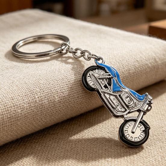 Motorcycle Keychain Alloy Rhinestone Metal Key Ring  Multiple Colors Cool Car Keychain Accessories for Men Women Accessories