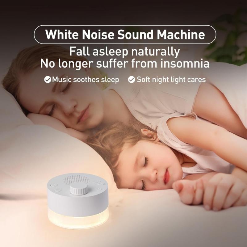 Macchina per il Sonno con Luce Calda 24 Suoni Naturali Opzione Timer Bambino Piccolo Bambino Adulto Rilassamento Pratica per il Viaggio