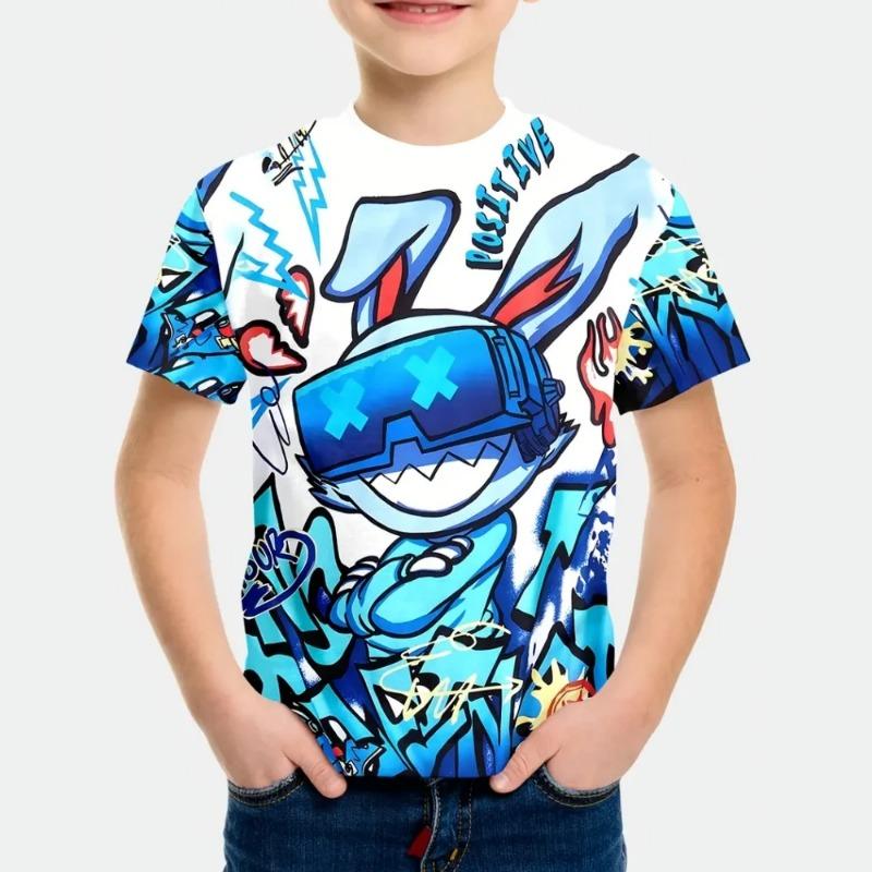 Clothing for Boys Cartoon Character 3D Printing Summer Casual Comfortable Round Neck Short Sleeve Body Shirt Children's T-Shirt