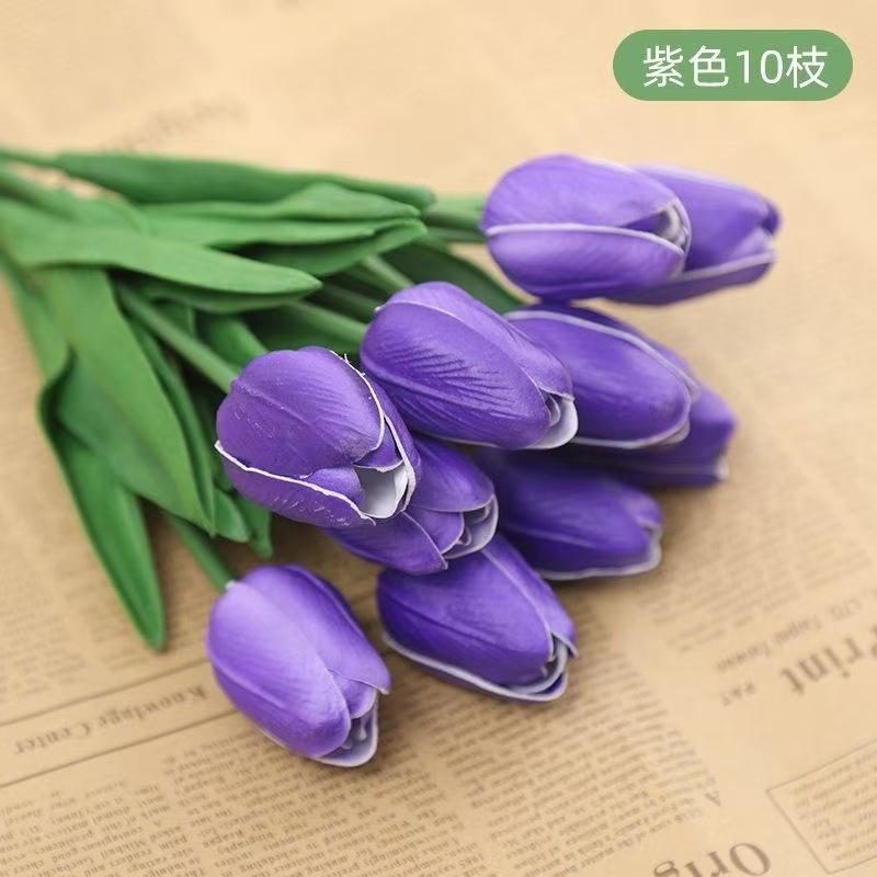 

2 шт./лот искусственные цветы букет мини тюльпан свадебный подружка невесты гортензии цветочный декор для вечеринки 2pcs фиолетовый